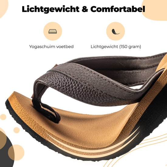 Pantoufles Homme - Sandales - Marron - Taille 46 - Comfeet