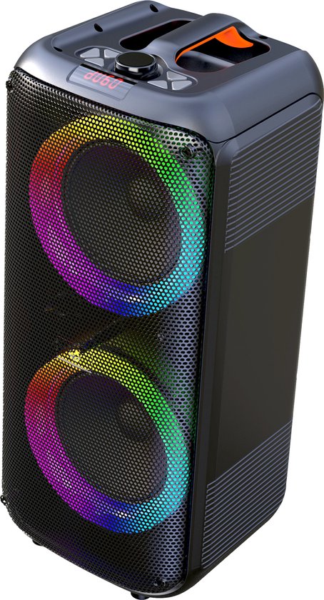 Denver - Haut-parleurs Bluetooth Party Box - Lumières disco - Télécommande incluse - Connexion microphone - BPS354 - Noir