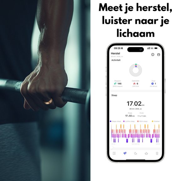Focus® S2 Smart Ring - Or - Taille 6 - AI Coach - Fréquence cardiaque - Cycle menstruel - Moniteur de sommeil - Score de récupération - Smart Ring - Performance sportive - Podomètre - IP68 Waterproof - Mesure de l'O2 - Femmes - Hommes - Wearables - Etui d