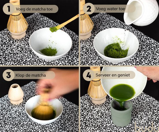 Ensemble Budu Matcha 3 pièces - Fouet à matcha - Service à thé matcha