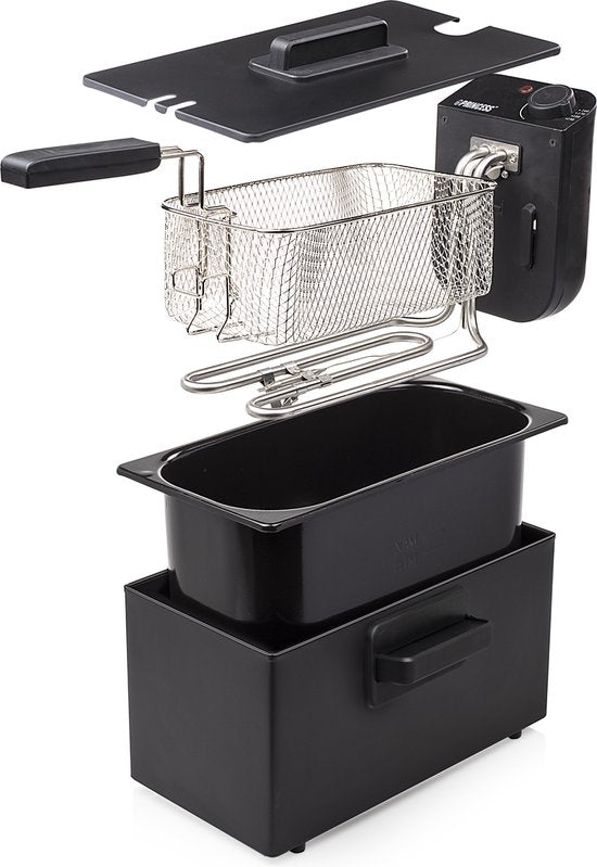 Friteuse Princess - 3 litres - Zone froide - Friteuse - 2000 W - Thermostat réglable - Noir - 182727