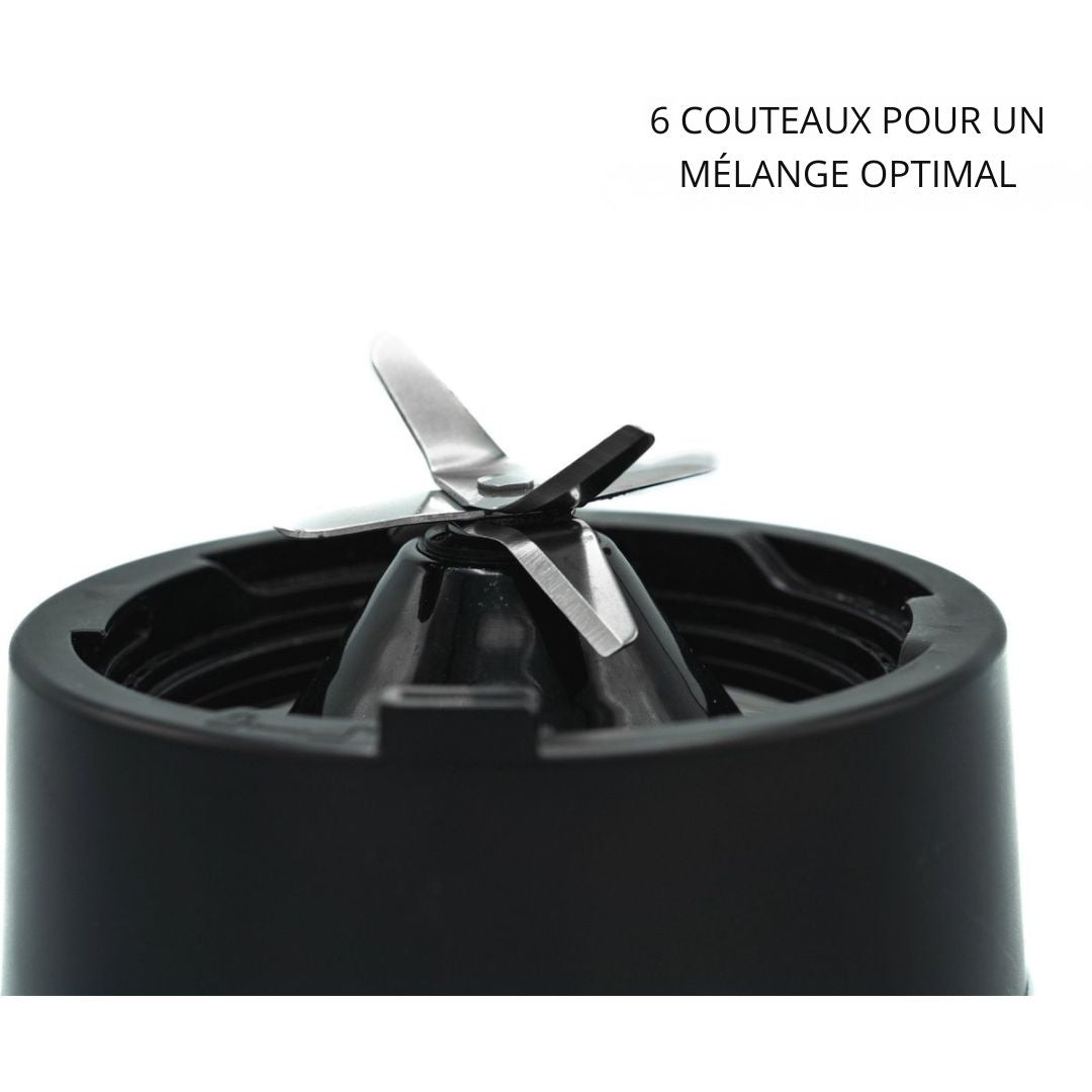 Blender - Safecourt Kitchen - Mixeur Smoothie puissant - 1000W - 1.5L - noir/métal
