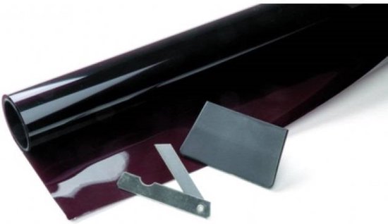 Film solaire Dunlop pour vitres - noir - 300 x 76 cm - protection contre les UV - Couteau et spatule inclus