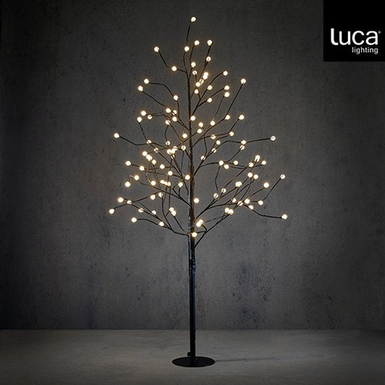 Arbre Luca Lighting avec éclairage LED blanc classique - H 150 x Ø 80 cm - Métal - Noir