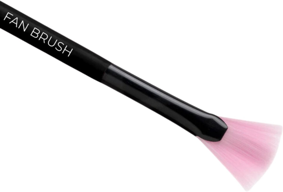 Moods Gellac Fan Brush Pinceau à ongles - Noir - 8 cm x 1 cm x 1 cm - Parfait pour la peinture en gel, les ongles en acrylique et le nail art