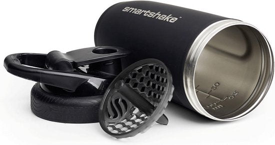 Optimum Nutrition ON SmartShake Reforce Steel Shaker - Shaker 900 ml - Acier inoxydable - Sans PA/DEHP - Noir
