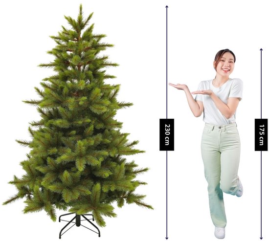 Série « Triumph Tree Wyoming » de sapins de Noël - Décorations de Noël d'intérieur avec des branches de sapin bien fournies - Sapin artificiel avec des aiguilles en PVC dures et réalistes - Sapin vert - H 230 x Ø 165 cm