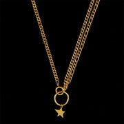 Laura Ferini Dames Ketting Stella Goud - Goudkleurige Schakelketting Met Ster - 18K Geelgoud Verguld - Halsketting - Dames Ketting Met Hanger