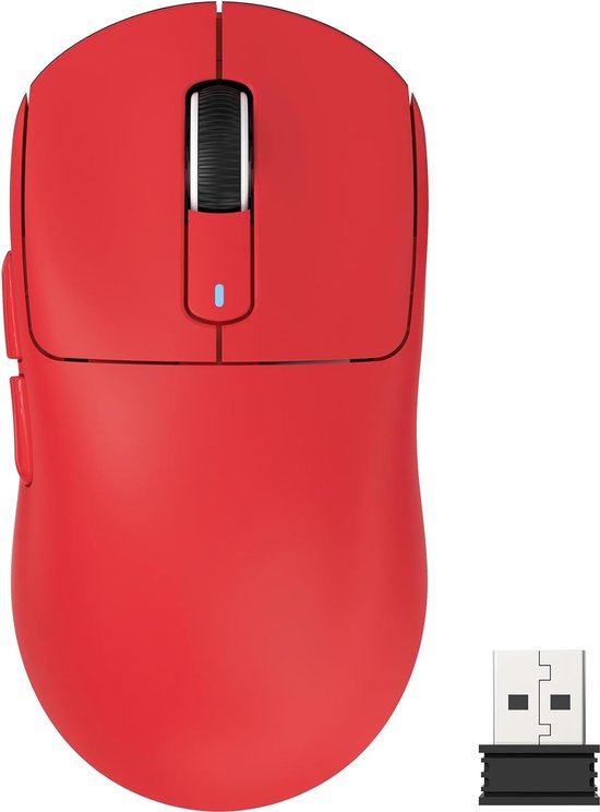 ATTACK SHARK Souris de jeu sans fil - Filaire/2.4G/BT5.4 - Léger 49G - PAW3395 - 26000DPI - Rouge