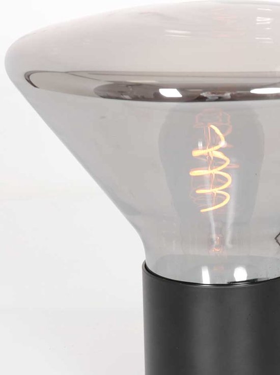 Lampe de table Ambiance 3401ZW noire, 25 cm de hauteur, 26 cm de diamètre, en verre, métal et composants électroniques, Steinhauer, design contemporain pour usage intérieur