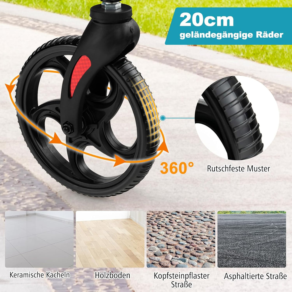Déambulateur pliable Coast - Multifonctionnel - Hauteur réglable - Avec support pour sac et bâton - Noir