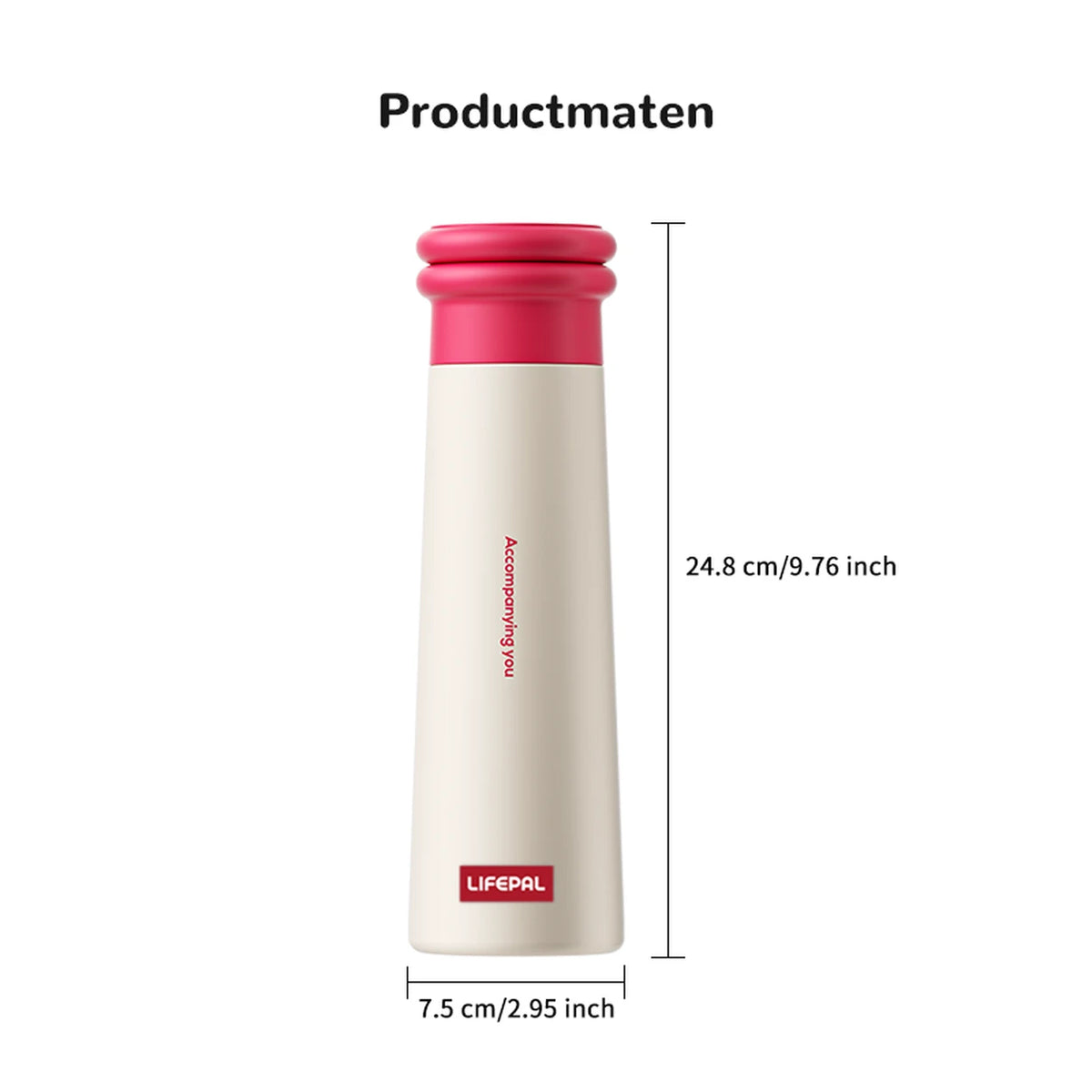 Gourde LIFEPAL BF25B572 avec support magnétique pour téléphone - 550 ml - rose