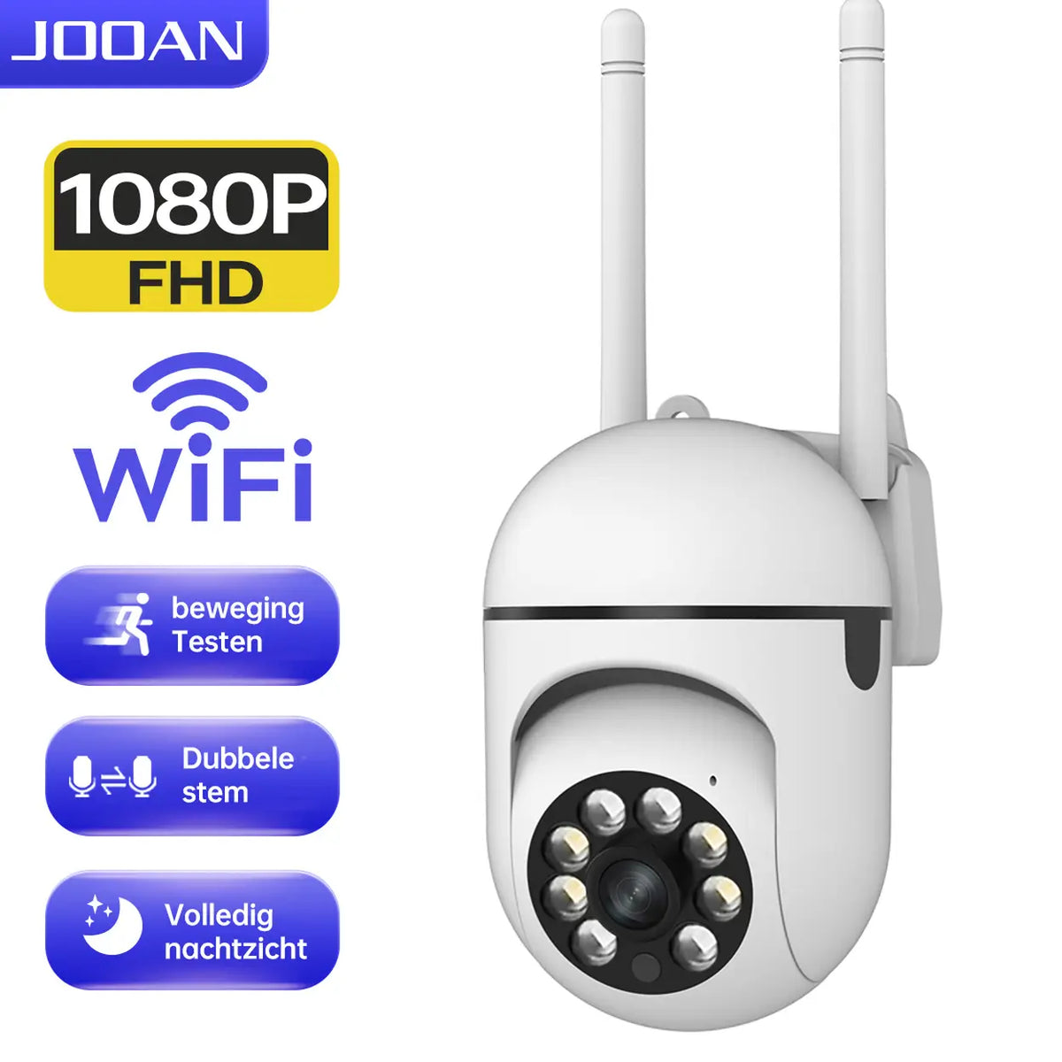Caméra d'extérieur JOOAN A2R-U - 1080p - Wi-Fi 2,4 GHz - Blanche