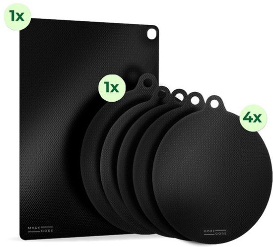 Protecteur pour plaque à induction MoreCore - Résistant à la chaleur jusqu'à 280 °C - Tapis d'induction ronds - Protections pour casseroles - Dessous-de-casserole - Plaque de protection pour plaque de cuisson - Tapis d'induction - Protection pour plaque à