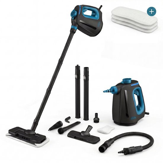 Nettoyeur vapeur 2-en-1 CleanKoala – Temps de chauffe de 15 secondes – 30 minutes d'autonomie – 12 accessoires et 3 chiffons supplémentaires inclus
