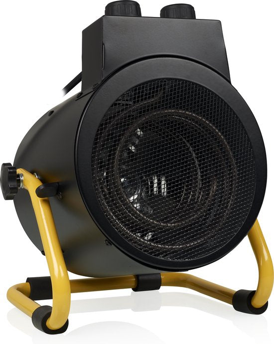 Radiateur industriel Tristar KA-5061 - 1 500 W - 3 000 W - 3 réglages - Thermostat réglable - Indice de protection IPX4 (résistant aux éclaboussures) - Noir/Jaune