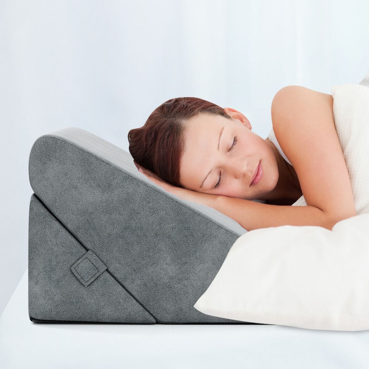 Oreiller Coast Bedwig - Réglable - Mousse à mémoire de forme et mousse - Gris - 55 x 52 x 33 cm
