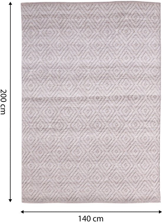 Tapis d'extérieur AXI Bali – Rectangulaire – 140 x 200 cm – Rose – Motif géométrique – Tapis d'extérieur – Résistant aux intempéries et aux UV – Tissage à plat – Tapis de jardin – Pour l'intérieur et l'extérieur