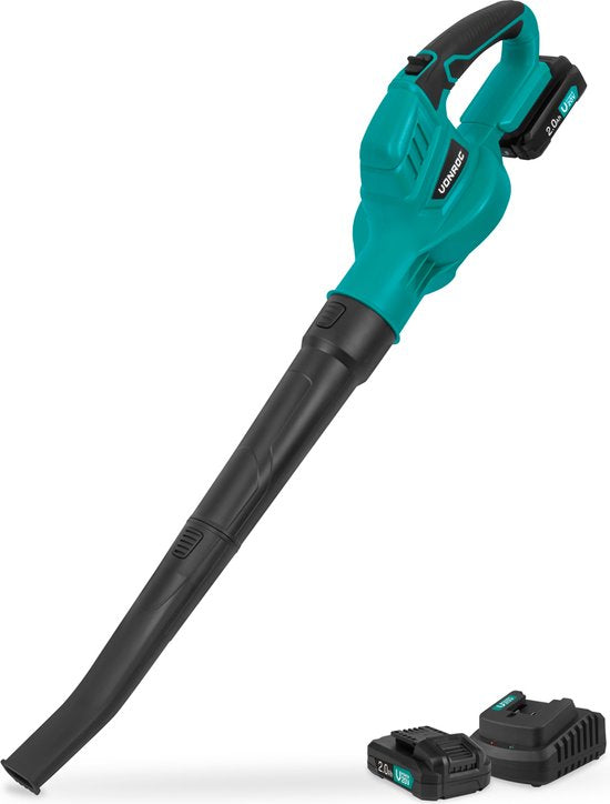 VONROC Accu Leaf Blower 20V - Vitesse d'air 180 km/h - Volume d'air 5m3/min - 2 batteries 2.0Ah et chargeur rapide inclus