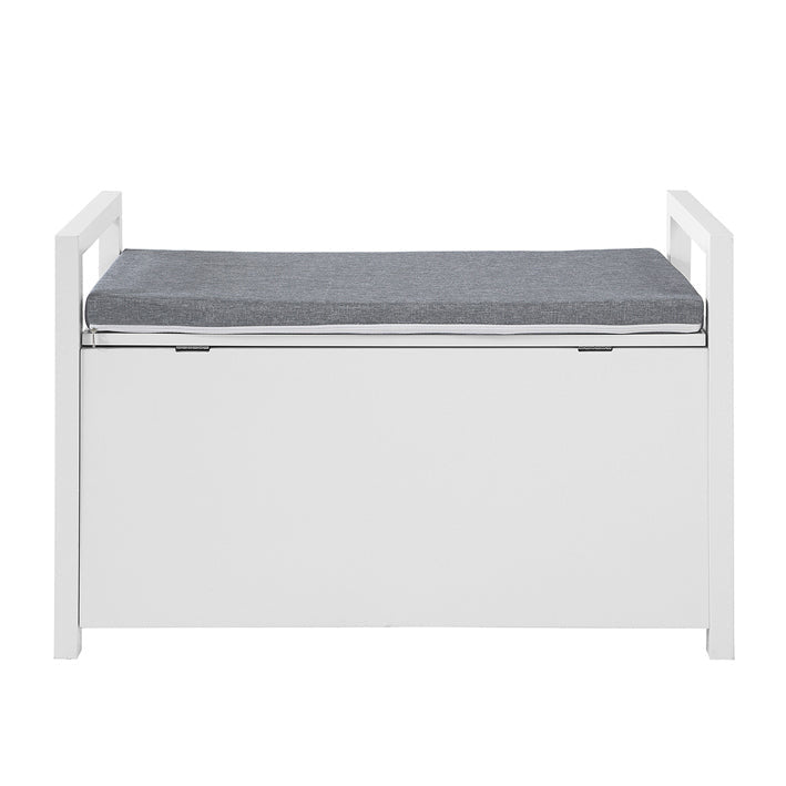 SoBuy FSR76-W Banc coffre avec rangement - Banc à chaussures avec coussin d'assise