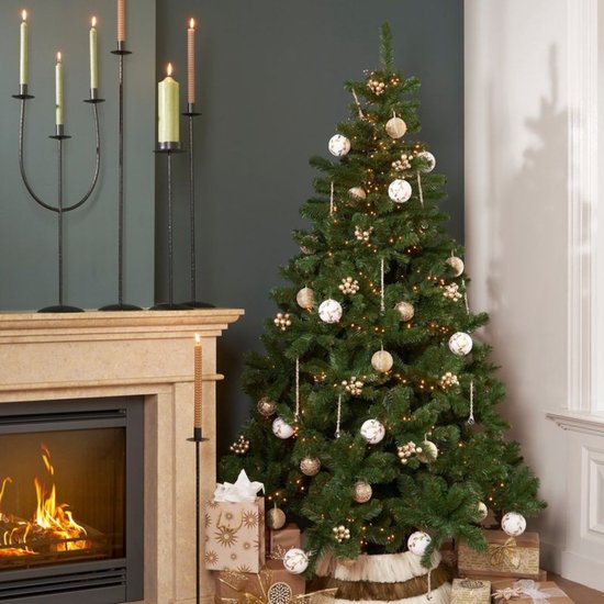 Triumph Tree Forrester - Sapin de Noël aux aiguilles en PVC souple - Décorations de Noël avec des branches à code couleur - Sapin artificiel à structure naturelle - H 155 x Ø 102 cm - Vert