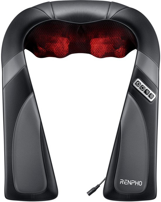 RENPHO U-Neck Go Shiatsu Neck & Shoulder Massager - Fonction chauffante - Convient à différentes parties du corps - Noir