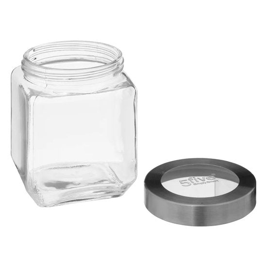 Pot de conservation 5Five MIRO avec couvercle à visser - verre - 1,2 L - 11 x 14 cm - pots de conservation - transparent - bocal Weck