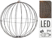 Lumières de Noël - Globe lumineux 50cm - Minuterie INCL en métal - Lumière chaude