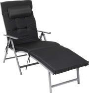 O'DADDY® Bain de soleil - Bain de soleil - Bain de soleil - Bain de soleil pliant adulte - Bain de soleil pliant - Bain de soleil - Bain de soleil pliant - Bain de soleil jardin - Bain de soleil coussin - Bain de soleil avec appui-tête - Noir