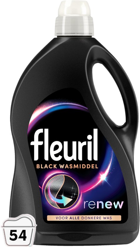 Fleuril Black - Lessive liquide - Linge foncé et noir - 54 lavages - Grand format