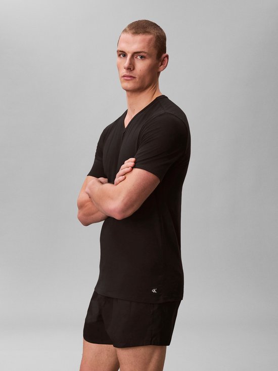 T-shirts Calvin Klein SS à col en V pour homme (lot de 3) - Taille L