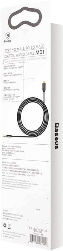 Baseus - Câble audio - Stéréo - Mini-jack 3,5 mm - USB-C - 120 cm