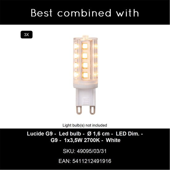 Lucide SENTINO - Plafonnier - Ø 30 cm - 3xG9 - Taupe