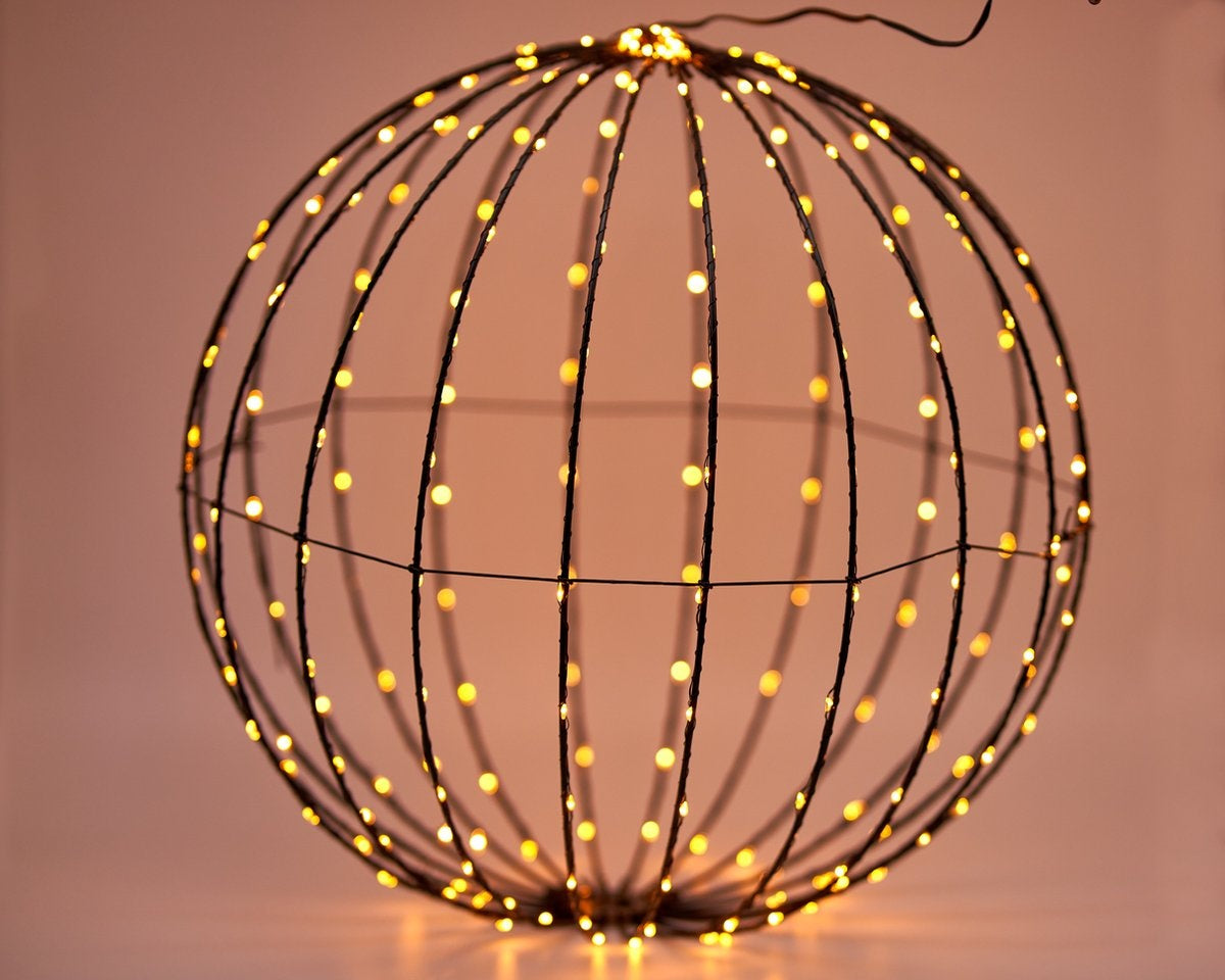 Lumières de Noël - Globe lumineux 50cm - Minuterie INCL en métal - Lumière chaude