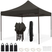 Tonnelle de jardin - LifeGoods - Pliable - Etanche - Sac de transport à roulettes - 3x3 m - gris anthracite