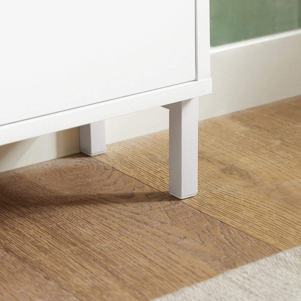 SoBuy FSR100-W Meuble de rangement pour chaussures Meuble de rangement pour chaussures à 4 feuilles Meuble de rangement pour chaussures dans l'entrée - Blanc, 100x19x91cm