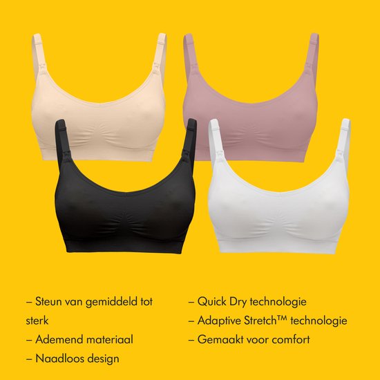 Soutien-gorge Medela Keep Cool Ultra - Soutien-gorge d'allaitement sans coutures - Soutien-gorge de grossesse avec 6 zones respirantes - Tissu Soft Touch – Confortable et offrant un bon maintien - Noir - Taille S