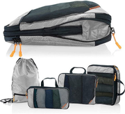 Cubes de compression pour valise et sac à dos avec sac de rangement, gris
