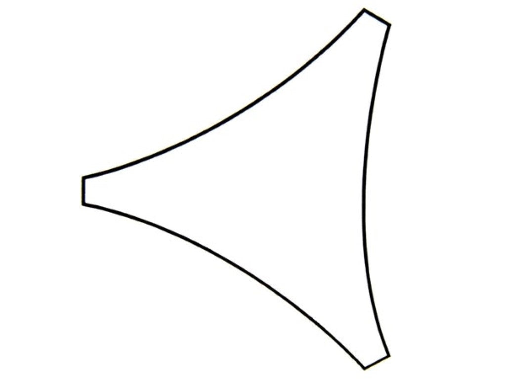 Perel Schaduwdoek, waterdoorlatend, luchtdoorlatend, 3.6 x 3.6 x 3.6 m, 180 g/m², HDPE, driehoek, champagne