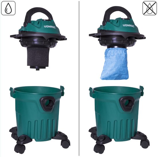 VONROC Nettoyeur de taches 1000W - avec flacon pulvérisateur, buse textile et de nombreux autres accessoires
