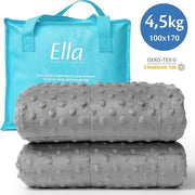 Ella® Verzwaringsdeken Kind 4,5kg - 100 x 170cm - Zwaartedeken - Weighted Blanket - Verzwaarde Deken - OEKO-TEX Katoen & Minky Fleece
