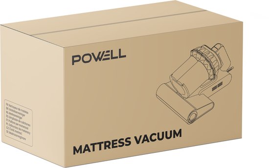 Nettoyeur de matelas Powell - Nettoyeur de tapis - Aspirateur anti-acariens - Aspirateur UV pour literie - 350 W - Réservoir de 20,6 L - Gris