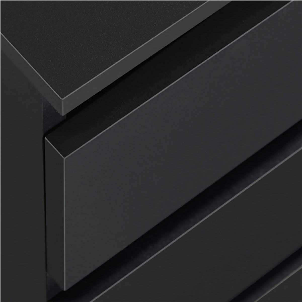 Yaheetech : table de chevet élégante à 3 tiroirs, 45,5 x 35,5 x 60,5 cm – Noir mat – MDF