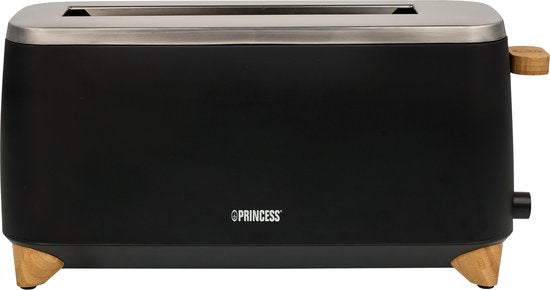 Princess 142361 Grille-pain Pure - 6 niveaux de brunissage - 1 000 W - bambou - noir