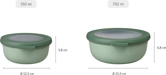 Mepal - Lot de boîtes de conservation Multikom Cirqula - 350 + 750 + 1 250 ml - Rondes - Noir nordique