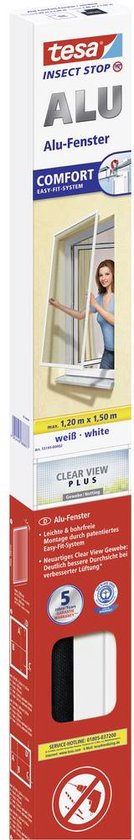 tesa ALU COMFORT 55195-00002-00 Moustiquaire (l x h) 1 200 mm x 1 500 mm Blanc 1 pièce(s)