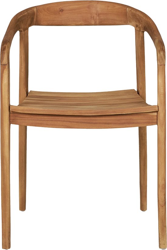 Chaise de jardin Artichok Claudette en bois naturel - avec accoudoirs - teck - chaise de terrasse