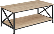 tectake® - Table basse table d'appoint Pittsburgh industriel brun clair - 100 x 55 x 45,5 cm - 404438