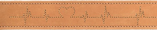Trixie - Collier rustique en cuir « Hartslag » - Marron - 55-65 x 4 cm