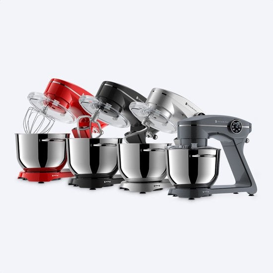Robot de cuisine KitchenBrothers - Affichage tactile et minuterie - 6L - 1800W - Aluminium - Anthracite